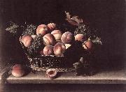 MOILLON, Louise Basket with Peaches and Grapes s oil on canvas